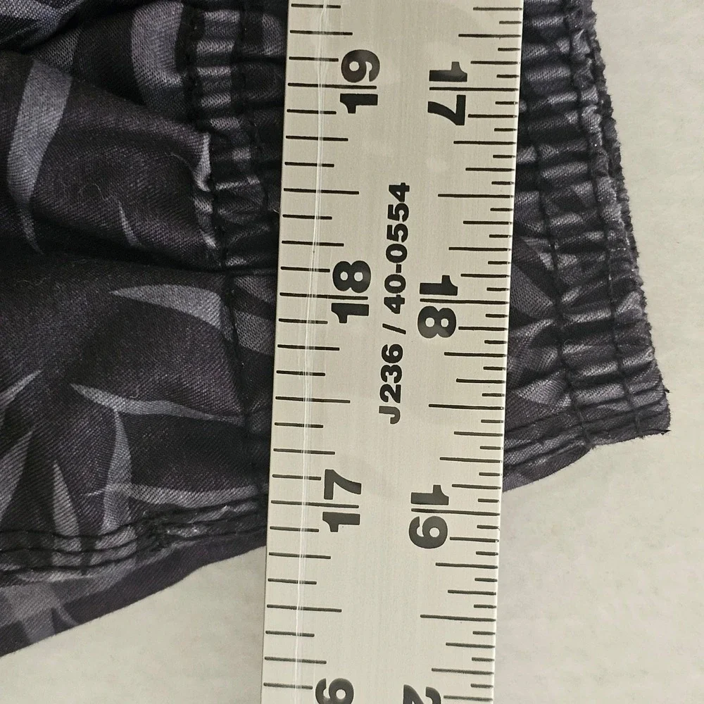 Kanu Surf Mens 3X‎ Swim Trunks Black Grey Palm Leaf Cargo Board Shorts Mesh